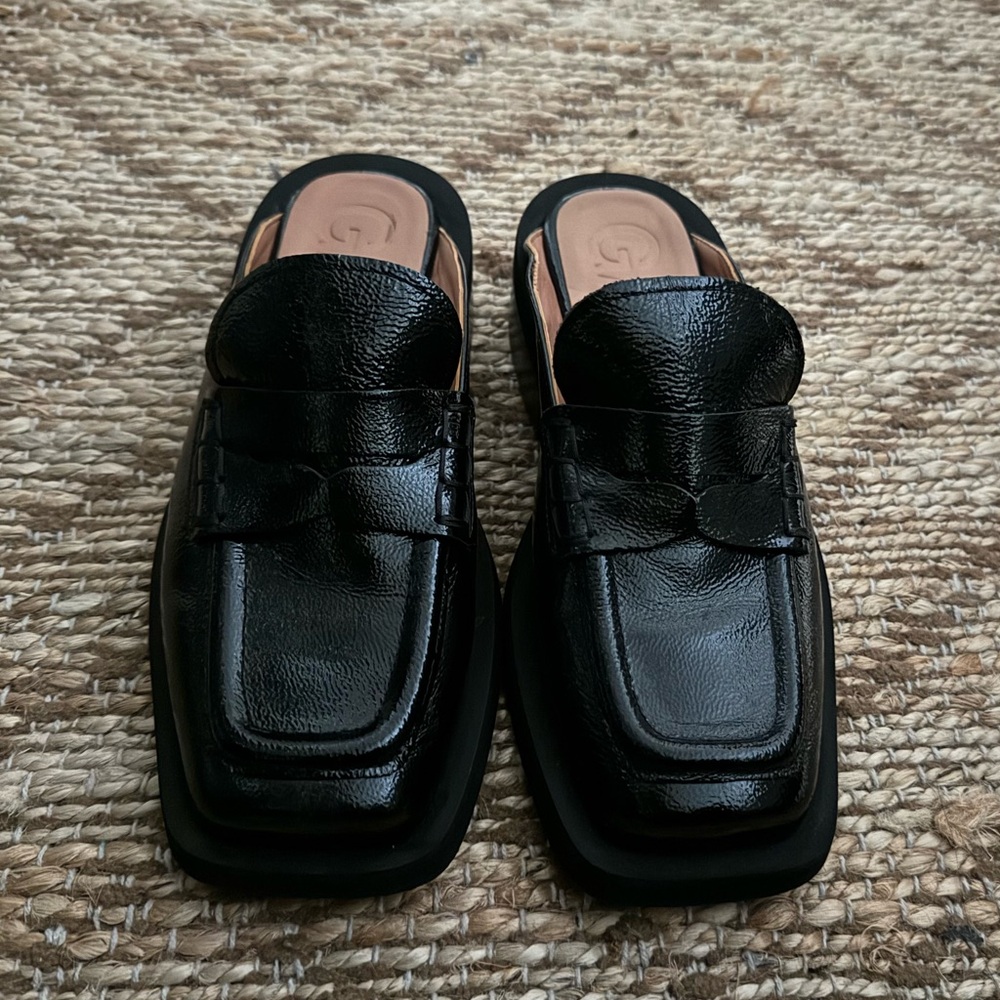 Ganni Black Loafers Slip-On Shoes
